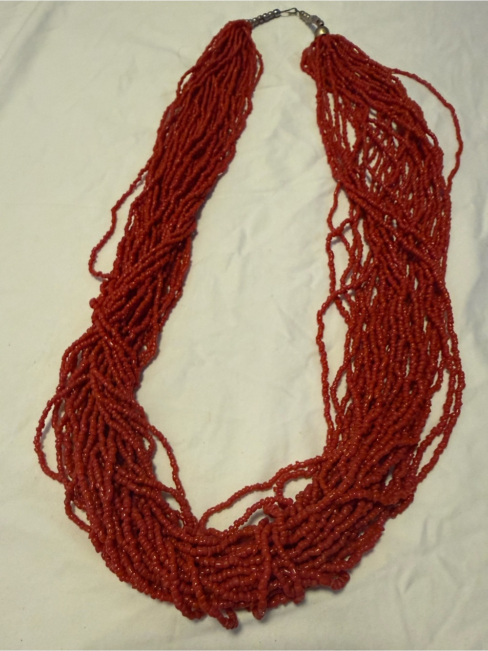 Red Multi-Strand Beaded Necklace - Women's Jewelry